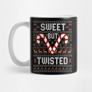 Sweet But Twisted Ugly Christmas Sweater Candy Cane Mug